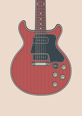 Cherry Double Cut Guitar