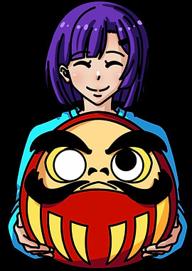 Anime Girl Daruma Doll
