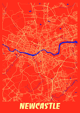 Newcastle Retro City Map