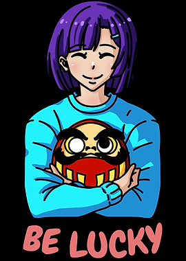 Anime Girl Daruma Be Lucky