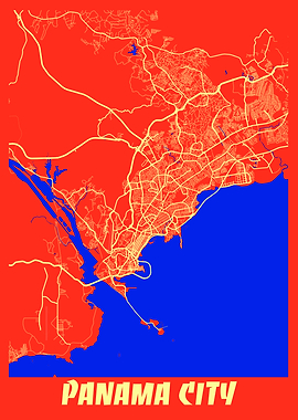 Panama City Retro City Map