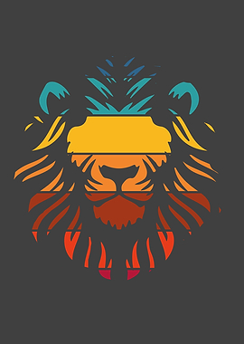 Lion Face Cool Zoo Animals