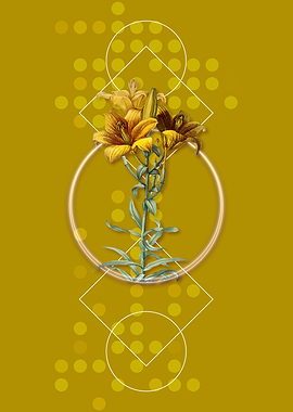 Geometric Yellow Fire Lily