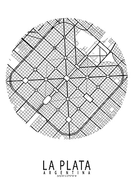 La Plata City Map Circle