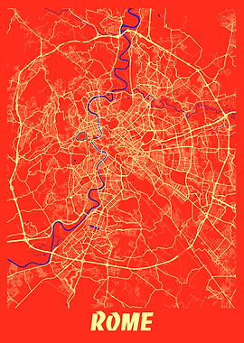 Rome Retro City Map