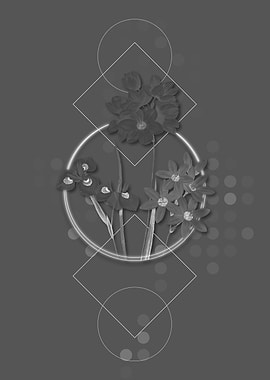 Gray Geometric Corn Lily