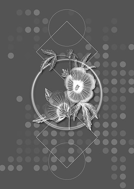 Gray Geometric Hibiscus