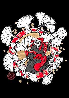 Dancing toad and ginkgo