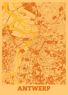 Antwerp Sunset City Map