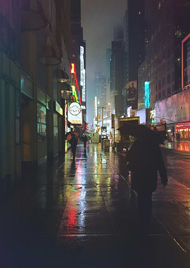 Rainy day night