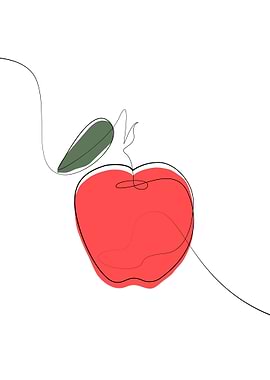 Apple One Line Art