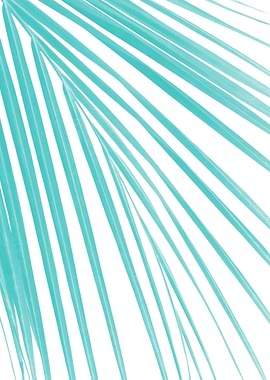 Soft Turquoise Palm Leaf 1