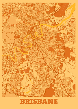 Brisbane Sunset City Map