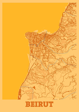 Beirut Sunset City Map