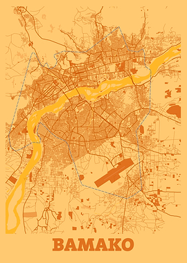 Bamako Sunset City Map
