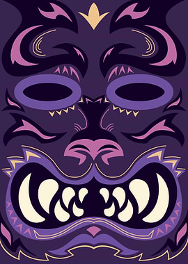 Tribal Mask purple tiger