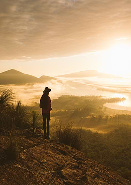 people sunset mountain clo