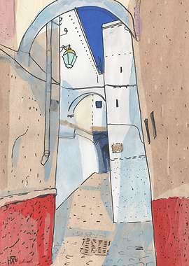 Morocco Street Collage Art