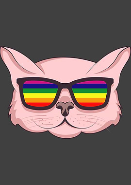 LGBT Cat With Sunglasses
