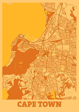 Cape Town Sunset City Map