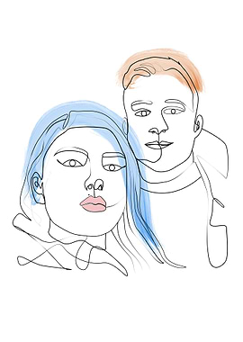 One Line Art Couple