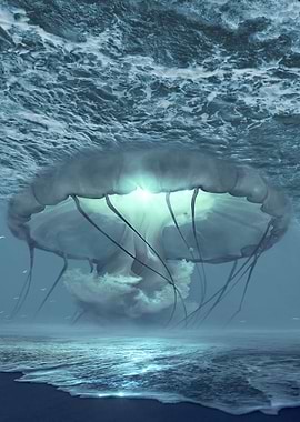 the jellyfish and the sea