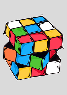 Geometric Cube colorful