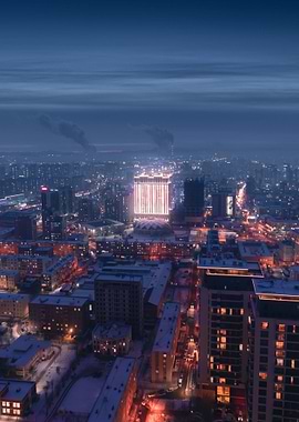 Cold night neon winter