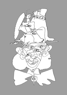 Abstract Clown And Pets