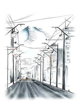 mount Fuji Japan painting