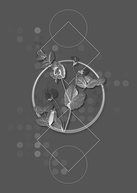 Geometric Gray Botanical