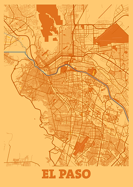 El Paso Sunset City Map