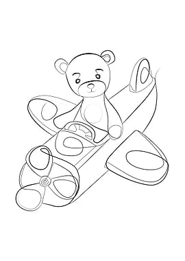 Tedy bear one line art