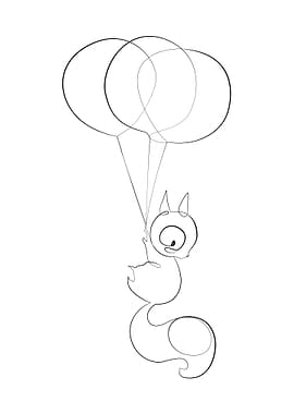 Squirrel one line art