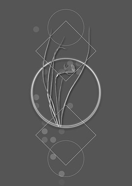 Geometric Grey Daffodil