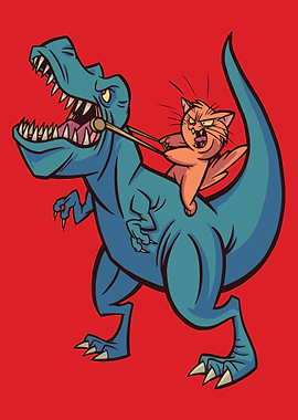 CUTE CAT RINDING TREX