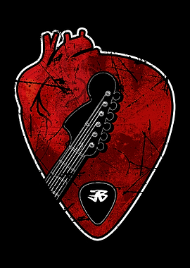 Rock Heart Guitar Pick