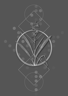 Geometric Gray Botanical