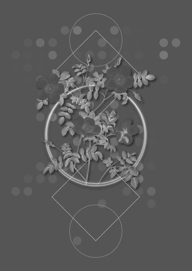 Gray Vintage Rose Flower