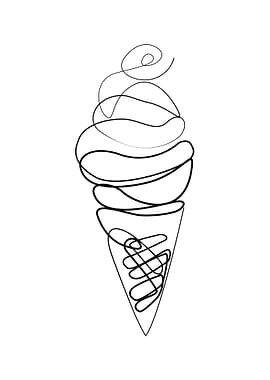 Ice Cream One line art