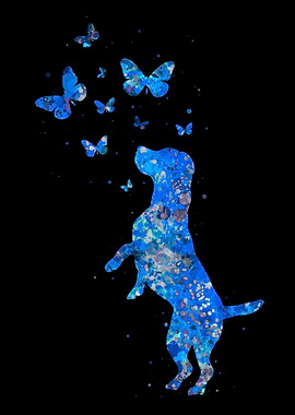 Beagle blue butterfly dog