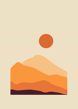 sunny mountains landscape