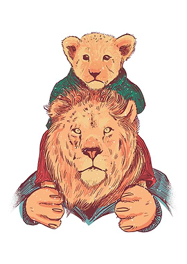 FATHER AND SON LION