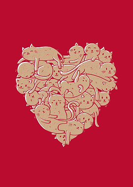 I Love Cats Heart