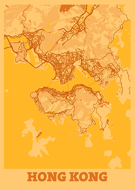 Hong Kong Sunset City Map