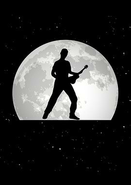 Ukulele Player Moon Gift