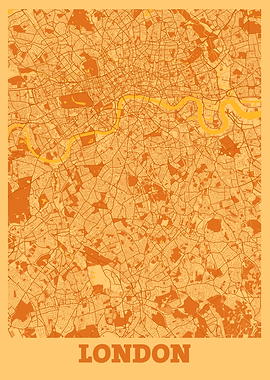 London Sunset City Map