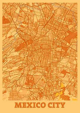 Mexico City Sunset Map