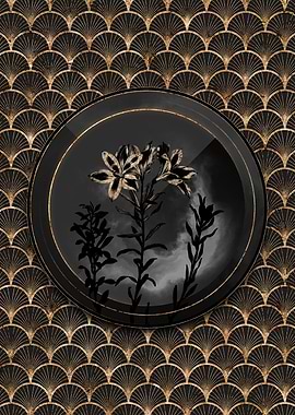 Shadowy Gold Art Deco Lily