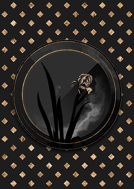 Shadowy Art Deco Iris